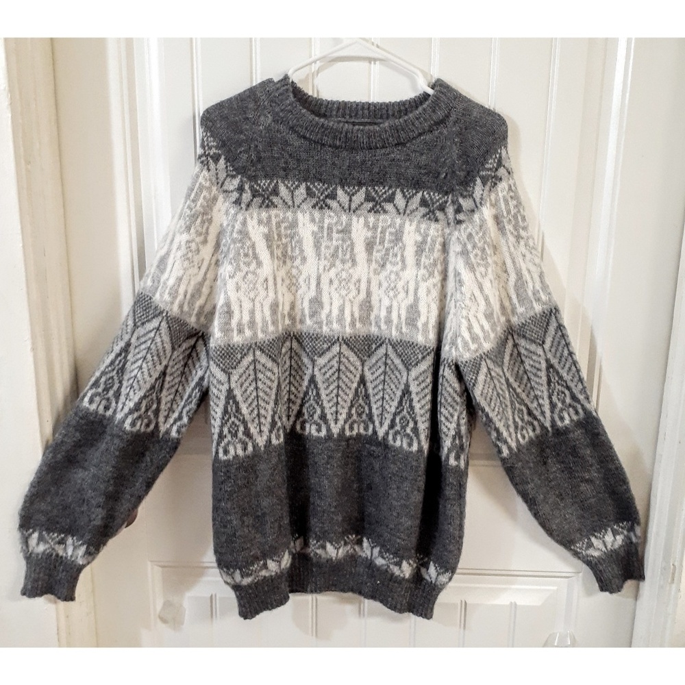 Alpaca fur Ski Sweater Vintage Rare Pullover Large